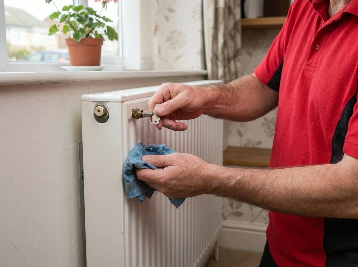 Weybridge Plumbers 247 engineer working on central heating in Weybridge